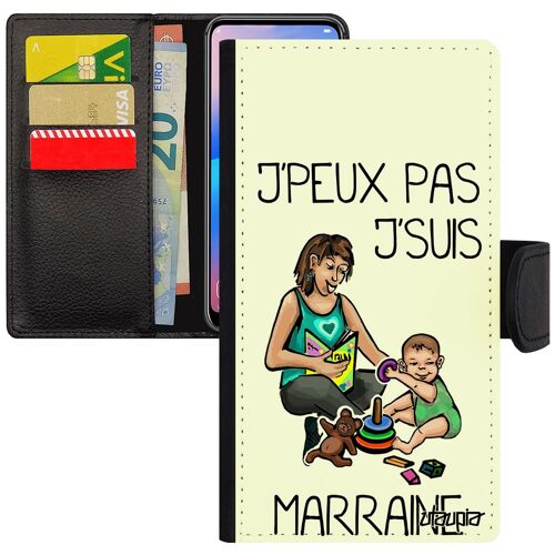 Coque J'peux Pas J'suis Marraine Pour S10e Simili Cuir Humour Texte Drole Pochette Blanc Humoristique Bebe Jpeux Je Samsung Galaxy