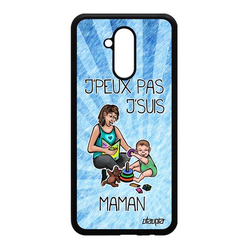 Coque Silicone Huawei Mate 20 Lite J'peux Pas J'suis Maman Humoristique Je Enfant Parent Bleu Drole Humour 4g Jpeux Case Housse Bd