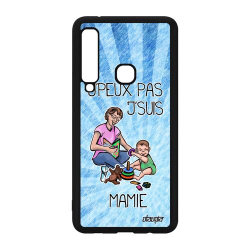 Coque Samsung A9 2018 silicone humour j'peux pas j'suis mamie enfant bleu jpeux etui texte cadeau de noel je bd rigide unique galaxy