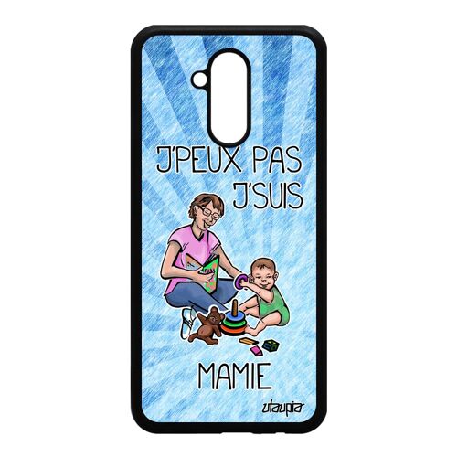 Coque Silicone Pour Huawei Mate 20 Lite Humour J'peux Pas J'suis Mamie Cadeau De Noel Je Bleu Bd Grand Mere Noir Enfant Texte Drole