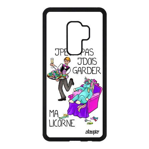 Coque Pour Samsung Galaxy S9 Plus Silicone Humour J'peux Pas J'dois Garder Ma Licorne Telephone Rigide Jpeux Blanc Je Texte Drole De