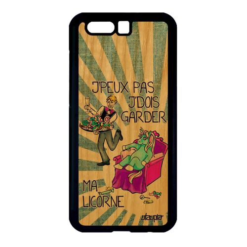 Coque J'peux Pas J'dois Garder Ma Licorne Pour Honor 9 En Bois Silicone Design Animal Mobile Case Bd Tpu Humour Drole Texte Je Poney