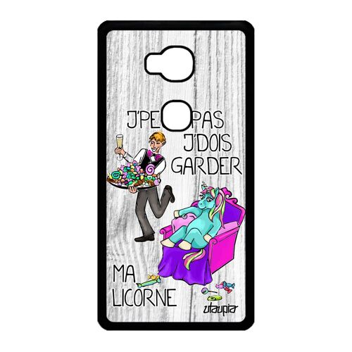 Coque Honor 5x Silicone J'peux Pas J'dois Garder Ma Licorne Personnalisé Gris Antichoc Jpeux Animaux Cartoon Je Fille Humour Texte