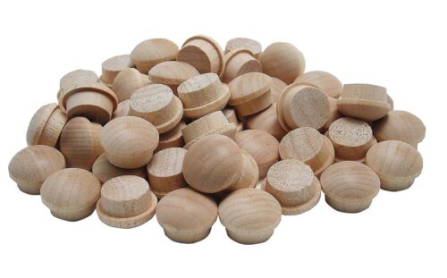 100pcs Rond Bois Bouton Plugs Couvertures de vis en bois Pour trous de vis Artisanat Décoration de meubles Travail du bois-25x20mm-