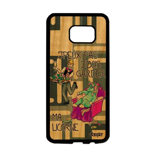 Coque Pour S7 Edge Bois Silicone J'peux Pas J'dois Garder Ma Licorne Humour Dessin Poney Cartoon 4g Drole Telephone Samsung Galaxy