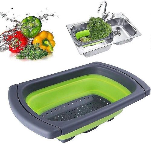Panier De Légumes Houkiper, Panier De Vidange Pliable, Légumes Et Fruits, Pour Cuisine Et Camping Panier De Légumes Vert Rectangulaire, Pliable D