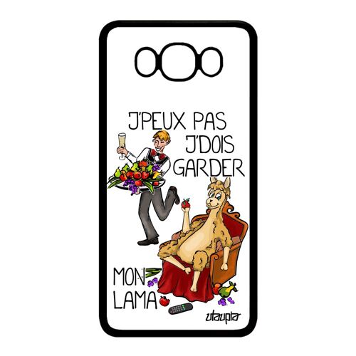 Coque j'peux pas j'dois garder mon lama pour Samsung J7 2016 silicone drole humoristique je design cartoon humour jpeux blanc galaxy