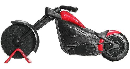 Coupe-Pizza Moto, Rouleau À Pizza En Plastique En Acier Inoxydable, Roue À Pizza Comme Une Belle Réplique, Cadeau Idéal (21,5 * 9,5 Cm, Noir Et Rouge)