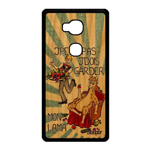 Coque Honor 5x En Bois Silicone J'peux Pas J'dois Garder Mon Lama Bleu Bd Mobile Noir Original Jpeux Cartoon Huawei Tpu Humour Texte