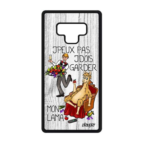 Coque j'peux pas j'dois garder mon lama Galaxy Note 9 silicone de protection cover jpeux souple cartoon telephone gris texte Samsung