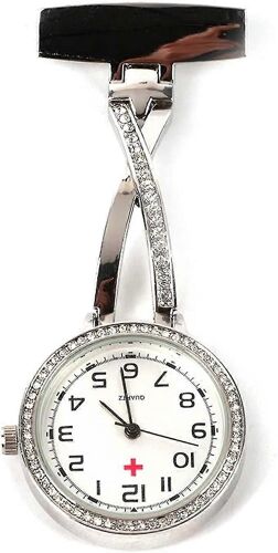 Dames Criss-Cross Nurse Fob Watch Broche Quartz Fob Pocket Medical Watch, Lapel Pin Pour Clip-On Hanging Pocket Watch Pour Femmes