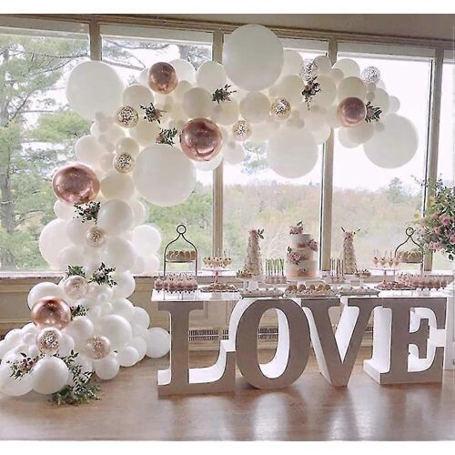 Platinum Set Anniversaire Balloon Chain Package Décoration de mariage Fond Ballon 84pcs
