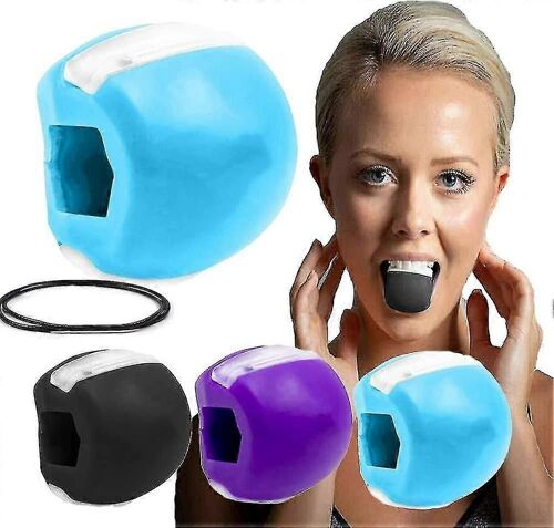 Jawline Trainer, Resserrement Du Visage, Dispositif D'entraînement De La Mâchoire Pour Le Cou, Bleu