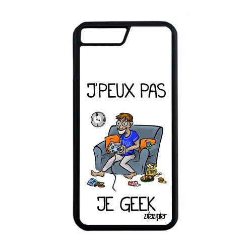 Coque J'peux Pas Je Geek Iphone 8 Plus Silicone Mobile Antichoc Humoristique Jeux Video Blanc Bande Dessinée Iphone 8+ Gamer