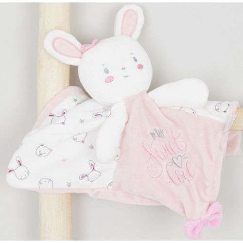 Doudou Lapin Rose Et Blanc My Sweet Love Peluche Plate La Halle Bunny Blanket