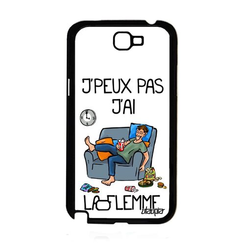 Coque Pour Note 2 Silicone J'peux Pas J'ai La Flemme Bande Dessinée Je Texte Fatigué Humoristique Portable Aluminium Samsung Galaxy