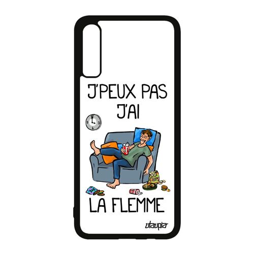 Coque Samsung A70 silicone j'peux pas j'ai la flemme de protection fatigué pas cher jpeux antichoc casanier texte blanc galaxy