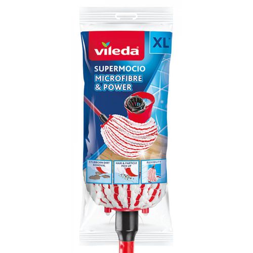 Vileda VI158455 balai à franges et balai-éponge Sec&humide Rouge, Blanc