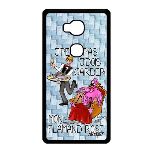 Coque Honor 5x Silicone J'peux Pas J'dois Garder Mon Flamand Rose Oiseau Jpeux Design Comique Bleu Telephone Cartoon Drole Noir Bd