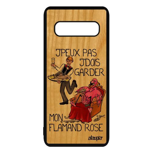 Coque Bois Silicone J'peux Pas J'dois Garder Mon Flamand Rose S10 Plus Oiseau Je Comique Etui Noir Humour Jpeux Rouge Samsung Galaxy
