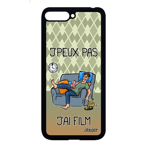 Coque pour Huawei Y6 2018 silicone j'peux pas j'ai film jpeux caoutchouc smartphone pas cher noir telephone cinema bd 7e art humour