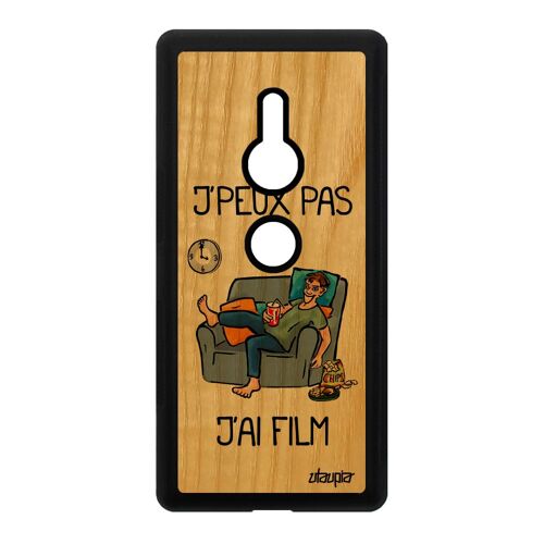 Coque J'peux Pas J'ai Film Xperia Xz2 Bois Silicone Gris Dessin Animé Humour Bumper Noir Cinema Tpu Antichoc Bande Dessinée Je Sony