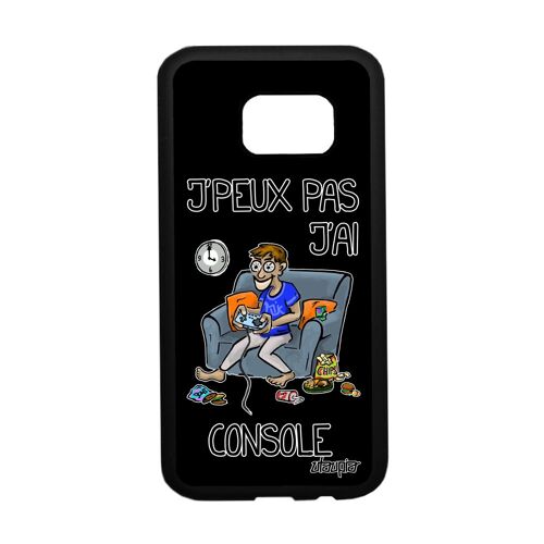 Coque Silicone Samsung Galaxy S7 J'peux Pas J'ai Console Je Geek Gamer Play Texte Telephone Bd Noir Rigide Antichoc Drole Bumper