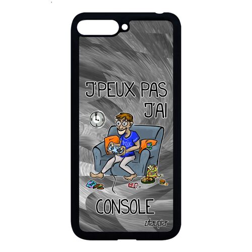Coque pour Y6 2018 silicone j'peux pas j'ai console jpeux TPU drole humoristique jeux video gris humour geek made in France Huawei