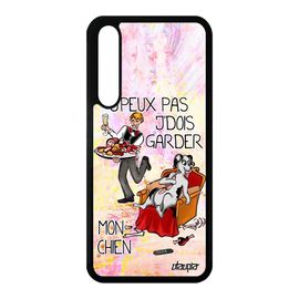 Coque Huawei P20 Pro Silicone Humour J'peux Pas J'dois Garder Mon Chien Etui Caoutchouc Je Jpeux Violet Dessin Animaux Motif Comique