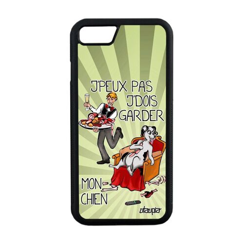 Coque J'peux Pas J'dois Garder Mon Chien De Protection Pour Iphone 8 Silicone Cover Cartoon Drole Jpeux Je Humoristique Chiot