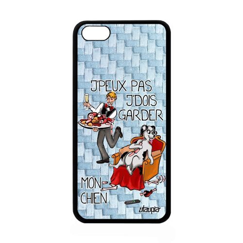 Coque Iphone 5c Silicone J'peux Pas J'dois Garder Mon Chien Humour Je Comique Texte Personnalisé Telephone Original Housse Bd Apple