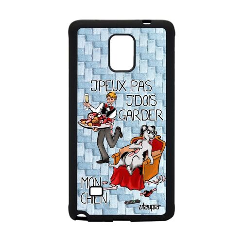 Coque J'peux Pas J'dois Garder Mon Chien Note 4 Silicone Chiot Antichoc Animaux Texte Comique Jpeux Drole Cartoon Bd Samsung Galaxy