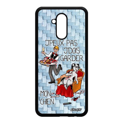 Coque Huawei Mate 20 Lite Silicone J'peux Pas J'dois Garder Mon Chien Drole Comique Bleu Humour Solide Housse Telephone Cartoon 4g