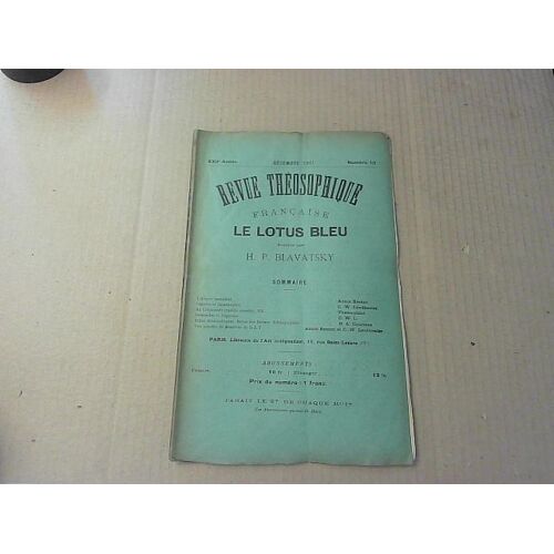 Revue Théosophique Française Le Lotus Bleu N°10 Décembre 1911
