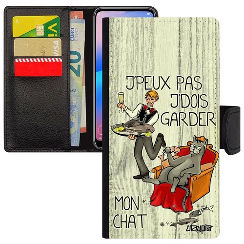 Coque Pour Iphone 12 / 12 Pro Rabat J'peux Pas J'dois Garder Mon Chat Texte Case Smartphone Drole Jpeux Bande Dessinée Chaton