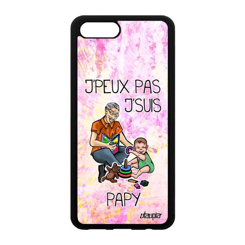 Coque silicone jpeux pas j'suis papy Honor V10/View 10 drole bumper je de protection comique enfant smartphone violet antichoc texte