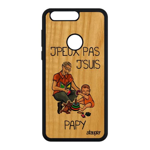 Coque Bois Telephone Pour Honor 8 Silicone J'peux Pas J'suis Papy Drole Texte Papi Enfant Comique Etui Mobile De Protection Violet