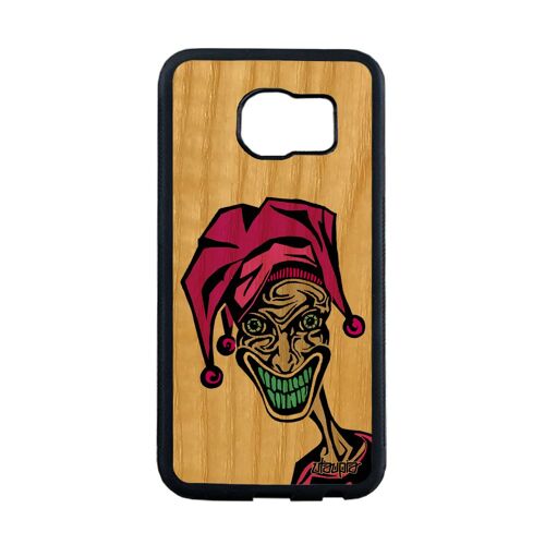 Coque bois pour S6 Edge silicone Joker rose clown comics motif bd housse horreur personnalisé humour portable dessin Samsung galaxy