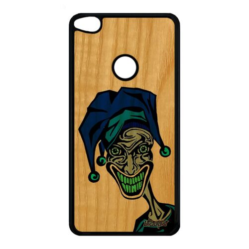 Coque Joker Huawei P8/P9 Lite 2017 bois silicone comics cartoon bd motif bumper housse mobile humour dessin clown bleu horreur drole