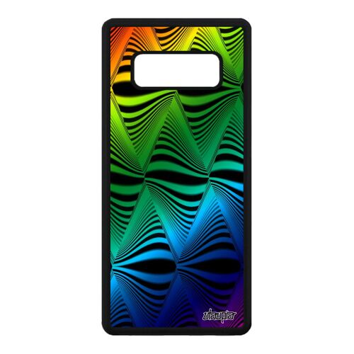 Coque Samsung Note 8 silicone illusion d'optique mirage art visuel vague vert arc en ciel case gay pride bumper mobile effet galaxy