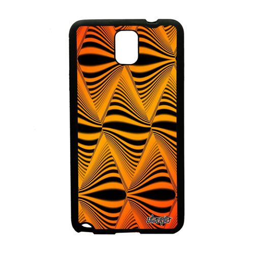 Coque Note 3 silicone illusion d'optique original losange vague personnalisé moderne antichoc magie etui effet orange Samsung galaxy