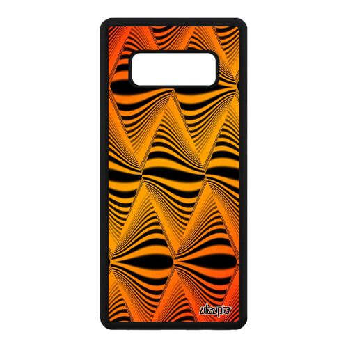Coque illusion d'optique pour Samsung Note 8 silicone portable magie orange design moderne effet vague personnalisé triangle galaxy