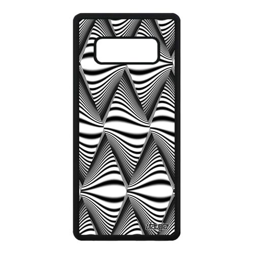Coque Illusion D'optique Galaxy Note 8 Silicone Losange De Protection Noir Et Blanc Effet Triangle Original Art Visuel Vague Samsung