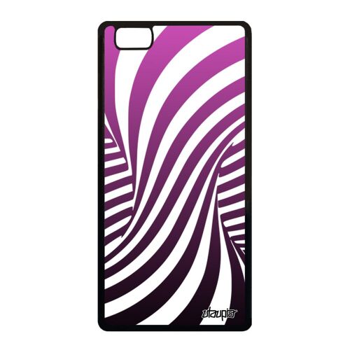 Coque Huawei P8 Lite 2015 En Silicone Illusion D'optique Graphique De Protection Dégradé Smartphone Case Motif Tornade Rose 3d Effet