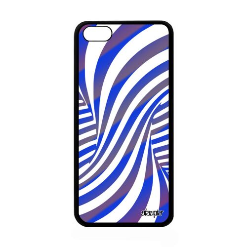 Coque Silicone Illusion D'optique Iphone 5c Portable Graphique 3d Dessin Smartphone Effet Telephone Bleu Bicolore Mirage Noir Apple