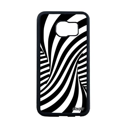 Coque S6 Edge Silicone Illusion D'optique Noir Et Blanc Antichoc Tourbillon Metal Bicolore Effet Rigide De Protection Samsung Galaxy