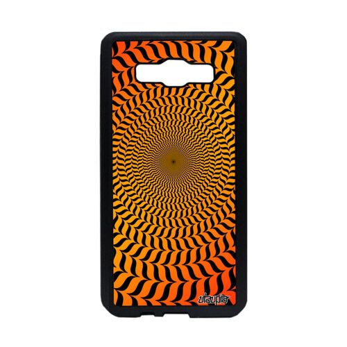 Coque de protection Samsung A5 2015 silicone illusion d'optique graphique orange design effet antichoc smartphone magie rond galaxy