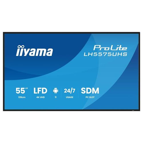 iiyama ProLite LH5575UHS-B2AG - 55" écran LCD rétro-éclairé par LED - signalisation numérique - avec lecteur multimédia intégré, SDM Slot PC - 4K UHD...