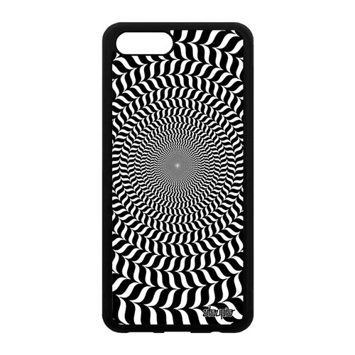 Coque Silicone Illusion D'optique Honor View 10/V10 Souple Portable Rond Bicolore Magie Smartphone Spirale Cercle De Made In France