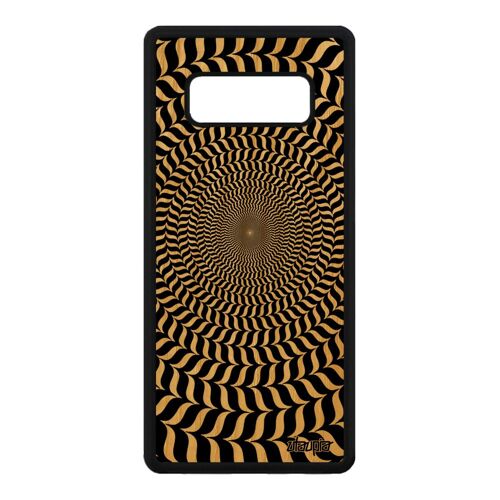 Coque illusion d'optique pour Samsung Note 8 bois silicone bicolore mirage portable effet noir et blanc rigide spirale cover galaxy